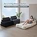 MAXYOYO Folding Sofa Bed, Convertible Sleeper Chair with Pillow Foldable Mattress with Back Support, Portable Fold Out Chair Bed Comfy Floor Sofa Lounge for Living Room Bedroom, Dark Grey, Single