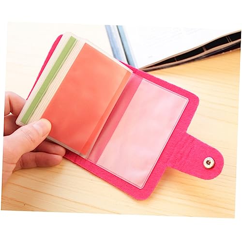 Creative Wool Felt Organizer Wallet for Men Women Lightweight Id Credit Case Delicate Workmanship Travel Accessory Rosy Color3