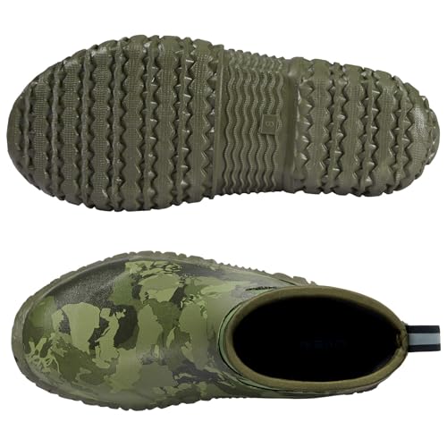 Image of Men's Waterproof 5.3-inch Ankle High Garden Shoes Rain Boots Slip-On Footwear for Gardening Farming Lawn Care Yard Work