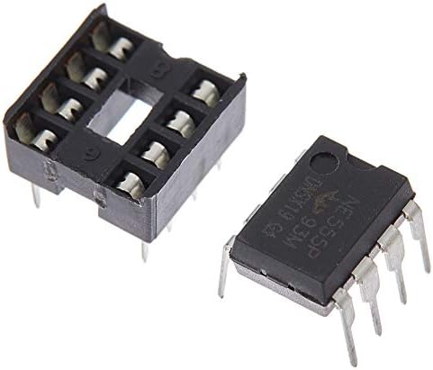 Bridgold 40pcs(20pcs*NE555P+20pcs*8P IC Block) NE555 Precision Timing Circuits,8-Pin.