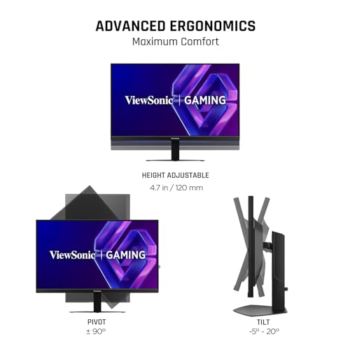 Image of ViewSonic VX2730D-4K 27 Inch 4K Gaming Monitor, IPS with Switchable Refresh Rate at 288Hz and 0.5ms for Smooth Gameplay, FreeSync Premium, Eye Care Technology, Advanced Ergonomics, HDMI, and DP Inputs