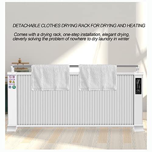Elektrische Verwarming Verwarmingsconvector Draagbare Koolstofvezelverwarmer Elektrische Verwarming Elektrische Radiator Slaapkamer Woonkamer Wintercadeau Ventilatorkachel,2200W-White - Afbeelding 7