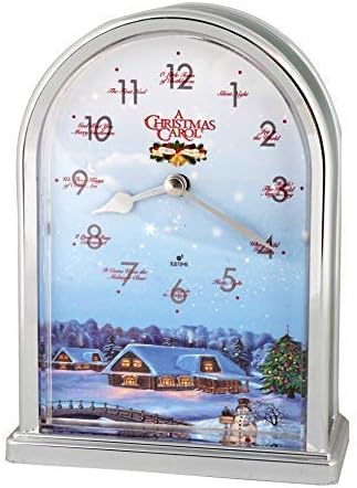 JUSTIME Peaceful Night - Reloj de mesa con 12 canciones de villancicos de Navidad, ideal para regalo (mármol verde)