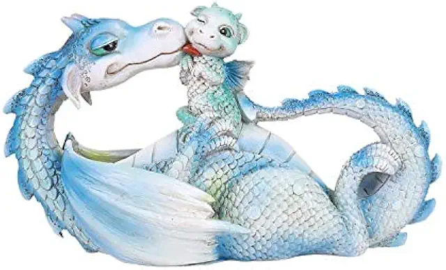 Mother Dragon with Baby Resin Figurine - Motherhood Family Statue
