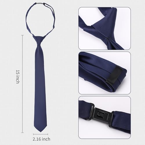 Boys Tie Pre-Tied Adjustable Kids Neckties for Age 8-12, 15 Inch Woven Formal Kids Tie School Wedding3