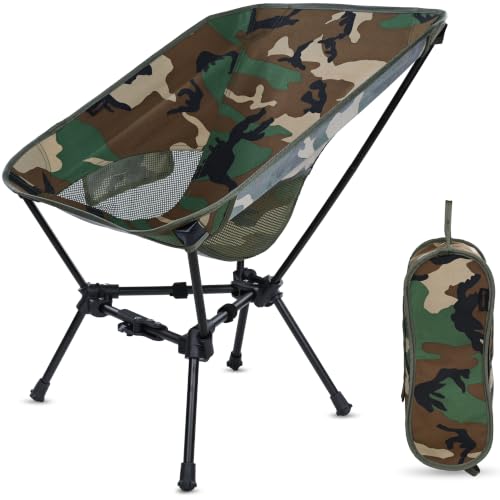 Image of MARCHWAY Lightweight Folding Camping Chair with Spring Lock, Stable Compact Portable for Outdoor Camp, Travel, Beach, Picnic, Festival, Hiking, Backpacking (Camo)