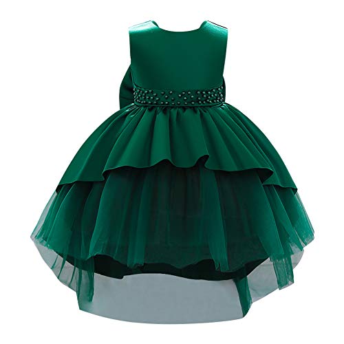 IWEMEK Kinder Baby Mädchen Ärmellos High Low Satin Tüll Abendkleid...