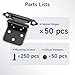 HOSOM 50 Pack Black Cabinet Hinges, 1/2