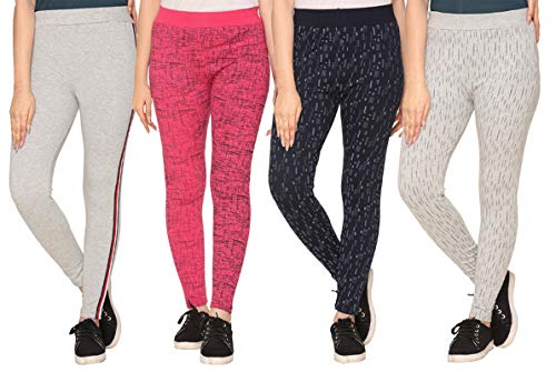 Image of SHAUN Women Free Size (Waist Size-26-34 inch) Stretchable Jegging (Length 37-39 inch Pack of 4)