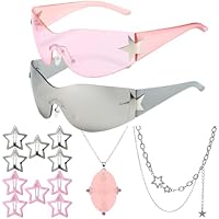 TYXHXTF Gafas de Sol Envolventes Sin Montura - Y2k, Vintage y