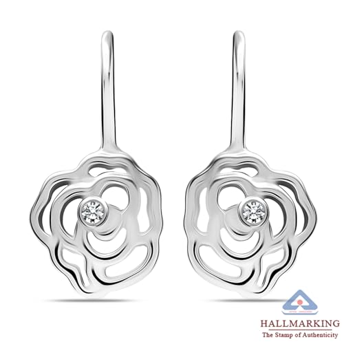 Image of TRUESILVER ACPL 925 Sterling Silver BIS Hallmarked Designer Drop & Dangle Leverback Earrings for Women
