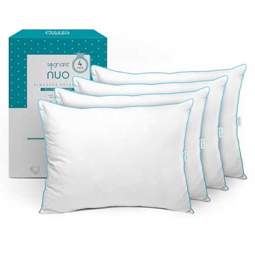 La Mejor Recopilación de De almohadas los más recomendados. 43 Sognare Nuo Almohada 4 Pack Tamaño Estándar Relleno Semi Firme con Microfibras de Gel, Lavable Hipoalergénica, 100 Noches de Garantía.