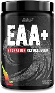 Nutrex Research EAA Hydration | EAAs + BCAAs Powder | Muscle Recovery, Strength, Muscle Building, Endurance | 8G Essential Amino Acids + Electrolytes | Apple Pear 30 Servings