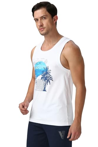 Image of Van Heusen Men's Cotton Regular Fit Sport Graphic Print Vest - Super Soft, Sleeveless,