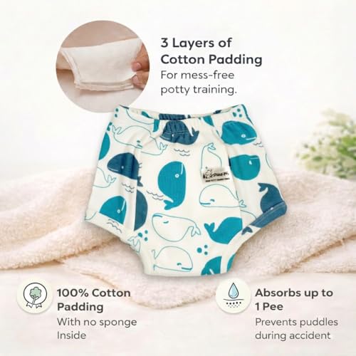 Image of SNUGKINS Snug Potty Training Pull-up Pants | Washable & Reusable | Fits (3-4 Years, Pack of 2 - Evil & Whale)