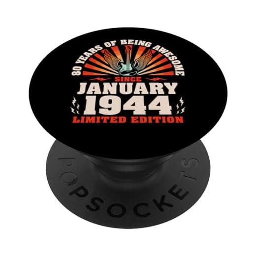 80 cumpleaños 80 años guitarrista nacido en enero de 1944 PopSockets PopGrip Intercambiable