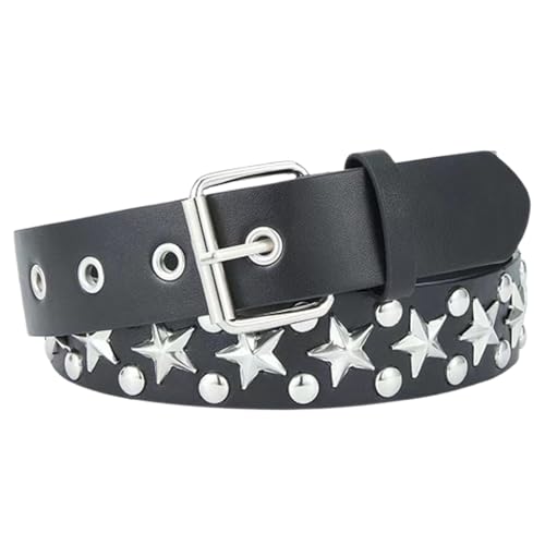 Star Studded Belt Punk Rock Belts Hip Hop Belt Spike Waist Belt Gothic Star Rivet Belt Scene Style Belt Grommet Leather Belts For Women Men