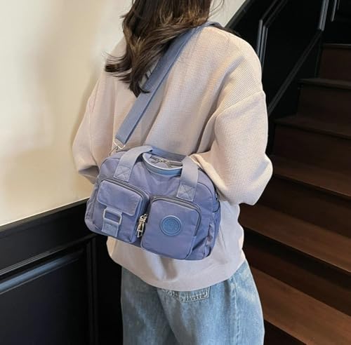 Nylon Tote Bag for Women Lightweight Travel Causal Top Handle Purse Waterproof Multi Pocket Shoulder Crossbody Handbag 20253