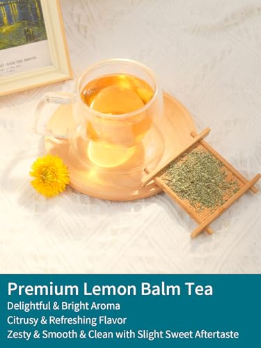 Image of TeeLux Lemon Balm Tea Bags, Pure & Natural Lemon Balm Herbal Tea, Lemony & Citrusy Flavor, Caffeine Free, 100 Count