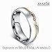 Imagen de ANAZOZ Anillo 1 PC Anillos Compromiso Parejas Anillo de Acero Inoxidable Anillo Mujer Anillo Oro Plata Anillo Circonita Blanca Anillo Talla 17
