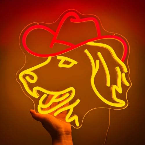Image of Golden Retriever Neon Signs, Dimmable Dog Neon Light for Wall Decor, Cute Animal with Hat LED Sign for Bedroom Home Man Cave Pet Shop Decor, USB Powered, Birthday Party Christmas Gifts for Pet Dog Lovers