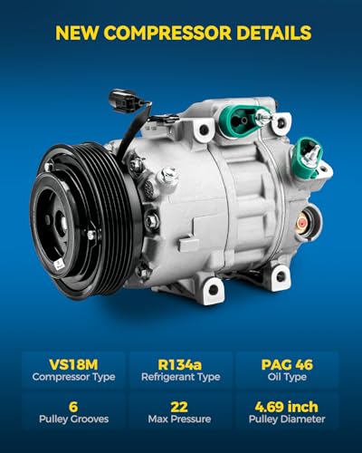 Image of PHILTOP 68313 NEW Air Conditioner AC Compressor with Clutch Replacement for Hyundai Sonata 2006-2009 2.4L, Kia Optima 2007 2008 2.4L, Replace# CO11219AN Air Conditioning Compressor