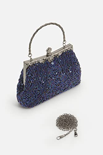 Image of BABEYOND 1920s Flapper Clutch Gatsby Pearl Handbag Roaring 20s Evening Clutch Beaded Bag 1920s Gatsby Costume Accessories