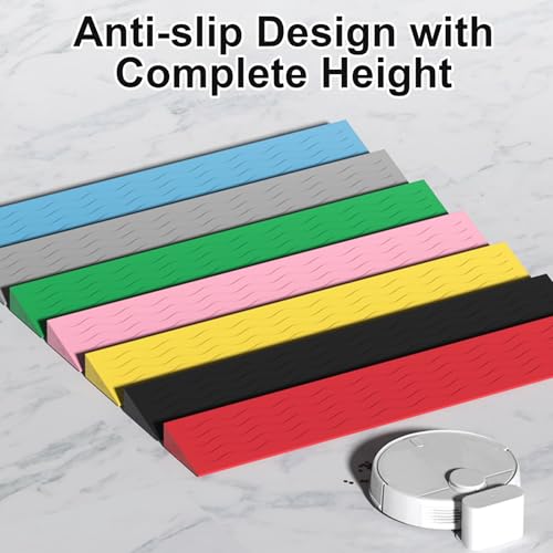 Rampa de goma pesada para entrada con diseño antideslizante para silla de ruedas y robot aspirador (Gris, 100x10x4 cm) miniatura 3