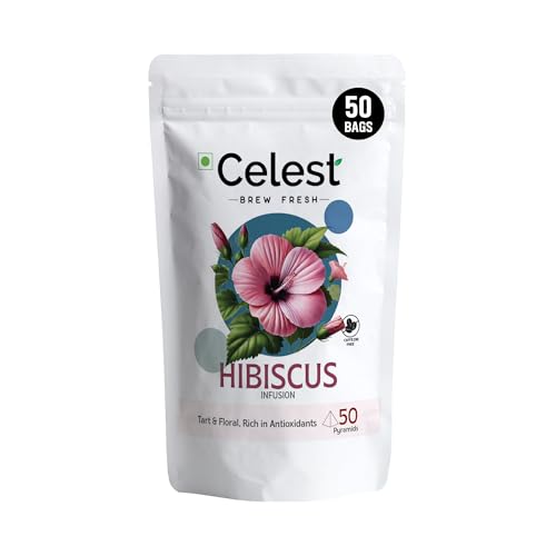 Image of Celest Hibiscus Tea Bag | Hibiscus Tea Leaves - 50 Teabags