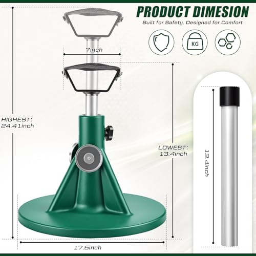 Image of Zonon Farrier Horse Hoof Stand, Tool-Height Adjustable Metal Horse Hoof Trimming Tools, Extra-Large Base Enhances Stability, Blacksmith Farrier Stand(Green,Metal Round Base)