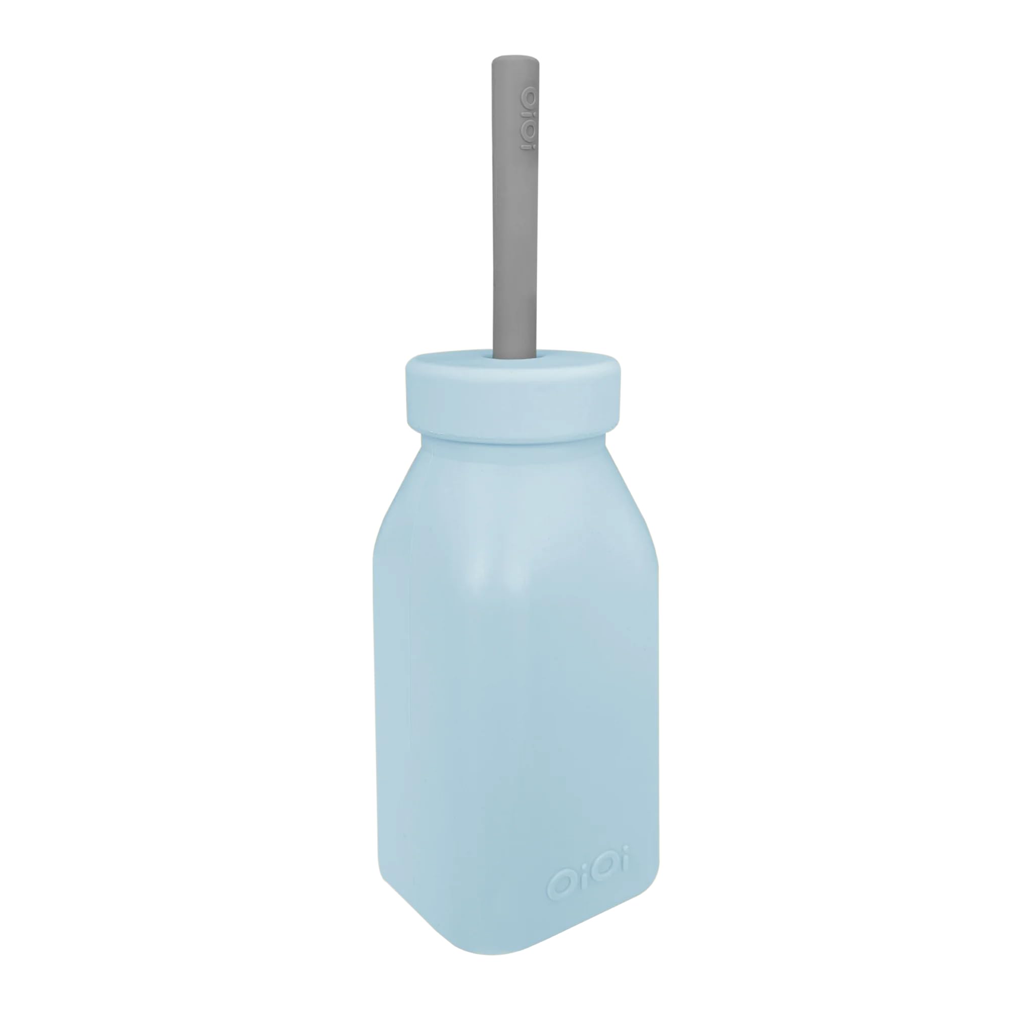 OiOi Şişe + Pipet - Mineral Blue/Powder Grey