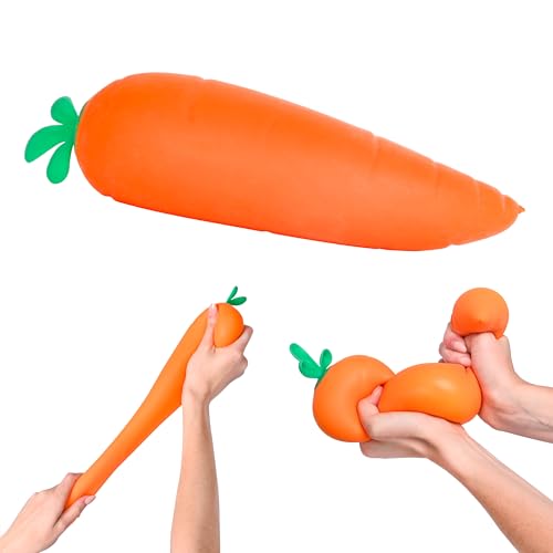 Toymendous Squishy Carrot – Jumbo 11.5 Inch Squishy Vegetable | Giant Stress Relief Toy | Fidget Sensory Food Fun for Kids, Teens & Adults