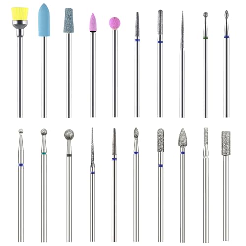 Aiyraa Fresa de uñas, 20 unidades, fresadora de uñas, fresadora de uñas, puntas de gel, puntas para fresa de uñas, accesorios de cerámica y diamante para uñas de gel