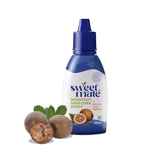 Image of Sweetmate Monk Fruit Drops - 10ml | 1:1 Natural Sugar Replacer | Zero Calories, Diabetic & Keto Friendly | Tastes Just Like Sugar | Ideal for Tea, Coffee, Baking & Cooking