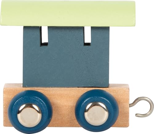 small foot Tren de letras Polar de madera, tren de madera, combinables individualmente, para decorar y regalar, azul, 12565