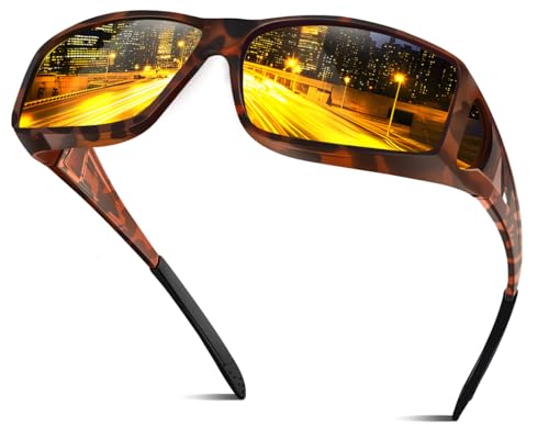 Image of Bio-th Night Driving Glasses Fit Over Glasses for Men Women,Anti Glare Night Vision Glasses for Driving,Cycling,Golf