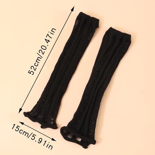 Black Leg Warmers Goth Y2K Leg Warmers for Girls Fashion Legs Warmer Kawaii Legs Warmer for Women Harajuku Gyaru Clothes4