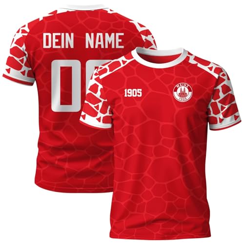 PopoluFaya Mainz T-Shirt mit personalisiertem Namen und Nummer kurzärmelig Geschenk für Herren und Frauen