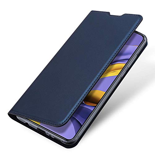 Image of Helix Dustproof Magnetic Vintage Series Wallet Flip for Samsung Galaxy A71 SM-A715F /DSN - Blue