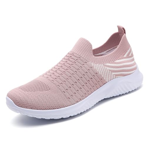 Womens Slip on Walking Shoes Comfort Lightweight Breathable Sock Shoe Mesh Casual Fashion Tennis Running Sneakers (8)2