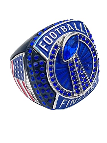 Discount Sports Rings, FOOTBALL FINALIST RING — Player Award, assorted colors and gemstones (Black/Blue)