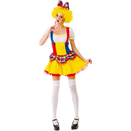 Unknown Cutie Clown Women's Halloween Costume Sexy Harlequin Circus Performer Dress, Multicolored, Small
