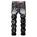 Maiyifu-GJ Stretch Slim Fit Jeans for Men Ripped Skinny Straight Leg Distressed Comfort Fashion Biker Denim Pants (Black3,36)