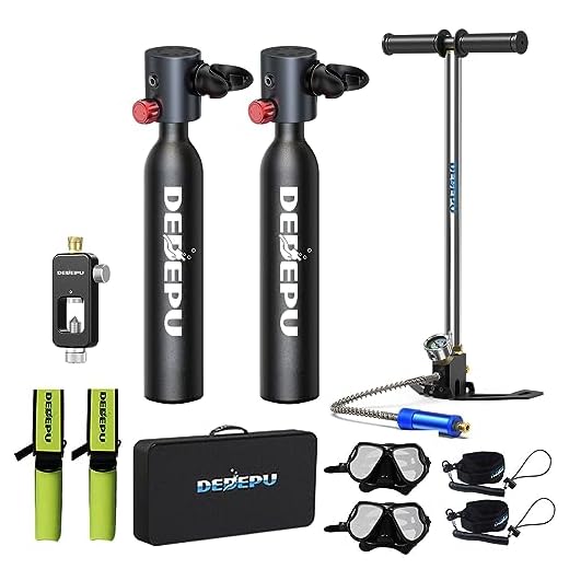 DEDEPU Scuba Diving Tank,0.5L Mini Scuba Dive Cylinder,5-10 Minutes Underwater Capability,Portable Mini Scuba Tanks,Mini Dive Tanks,Mini Scuba Diving Tanks with Pump,Portable Dive Lungs Air Tanks