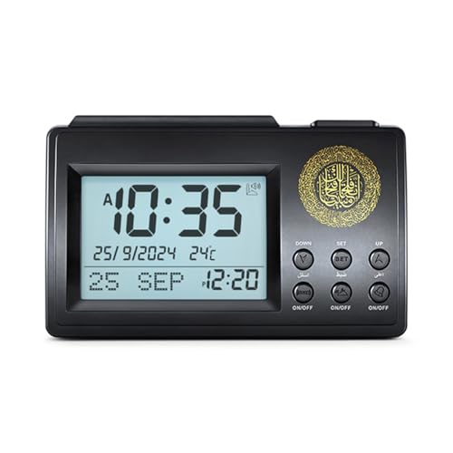 Qaonsciug Islams Azan Timekeeping Clock Modern Islams Azan Clock LCD Display Prayer Alarm With Snooze Upgrades For Muslims