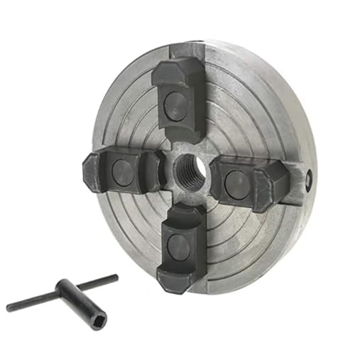 6 Inch Single-action Four-jaw Chuck, Self-centering Wood Lathe Chuck, Four-jaw Linked Chuck with M33x3.5 Thread