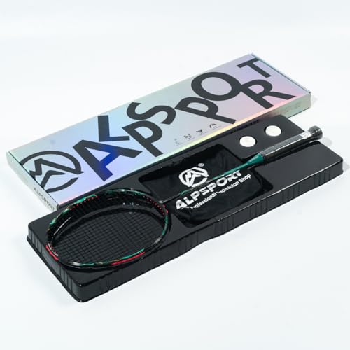 ALPSPORT V5 Scale Snake Twisted Wave Frame 5U G5 22-30LBS Professional Racquet, Full Carbon Fiber Badminton Racket with Gift Box, 1 Flannel Bag, 2 Grips Tapes, Graphite Padel Raket