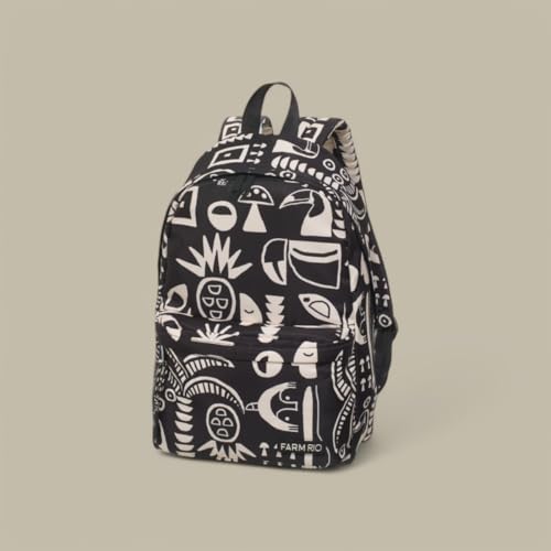 Mochila Farm Xodó Lenço Tropicano Cor Preta
