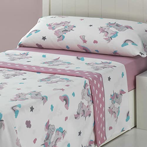 Cisne Rojo Juego Sabanas Invierno. Juego Sabanas Infantil. Juego Sabanas Invierno. Juego Sabanas Pirineo Termico. Sabanas Estampadas. Invierno Calidad. Modelo Unicornio. Cama 90 cm Cover