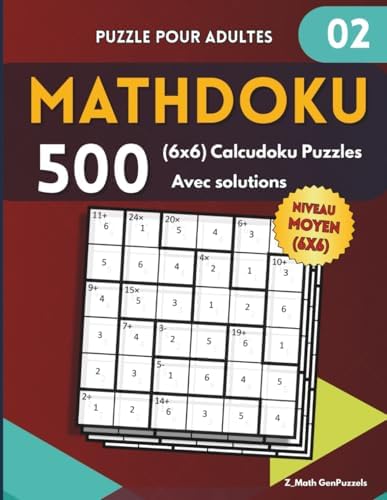 Math Adultes Mathdoku 2: Calcudoku Puzzles pour Adultes Niveau Moyen | Jeux de ...